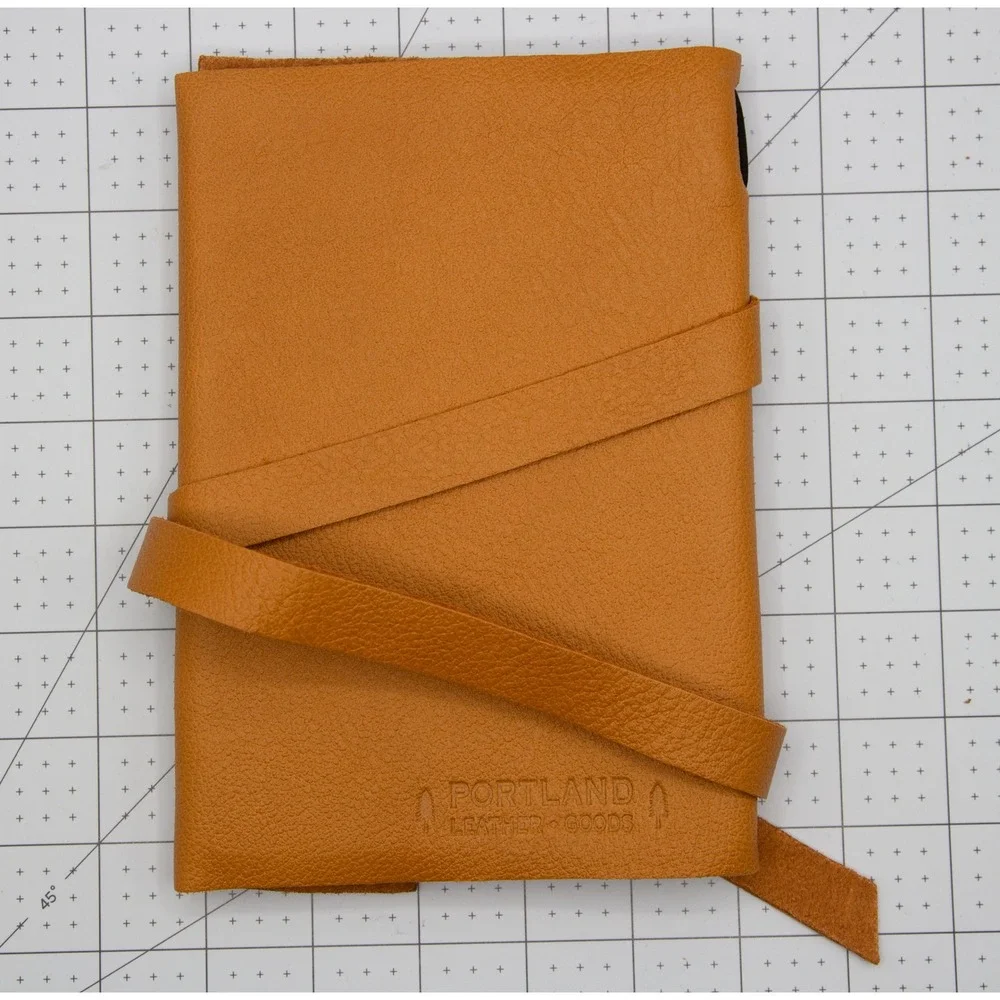 Portland Leather Goods Honey Tan Leather Wrap Journal Refillable Notebook Cover